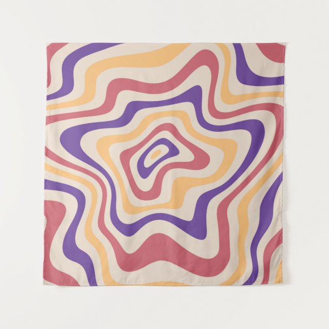 Retro starburst sunburst background pattern. 1960s tapestry (Front)