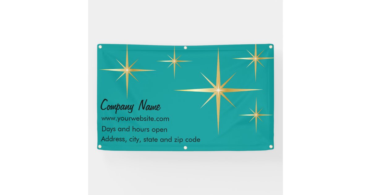 Retro Starburst Vinyl Banner, 3 x 5 Banner | Zazzle