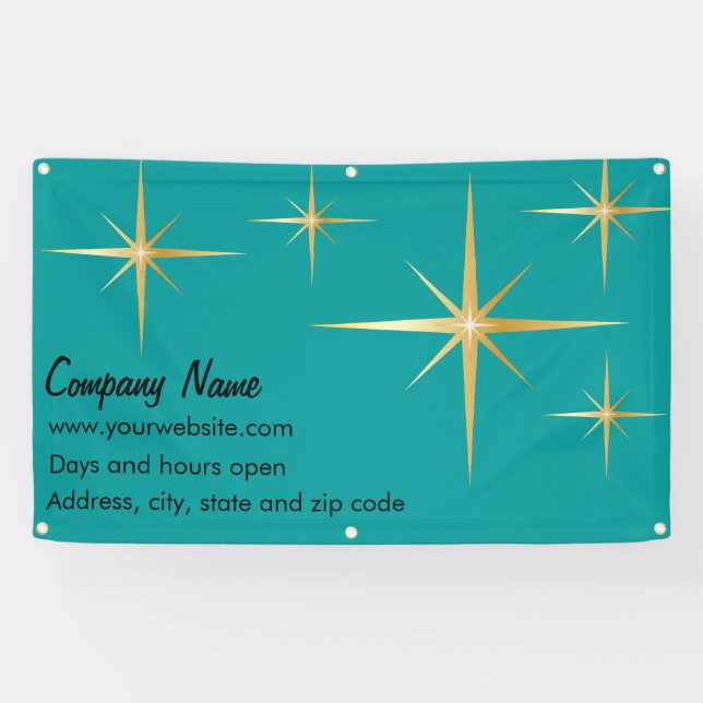 Retro Starburst Vinyl Banner, 3' x 5' Banner (Horizontal)