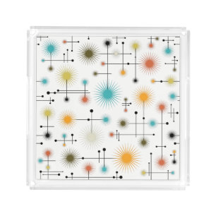 Retro Starbursts A Go-Go! Acrylic Tray