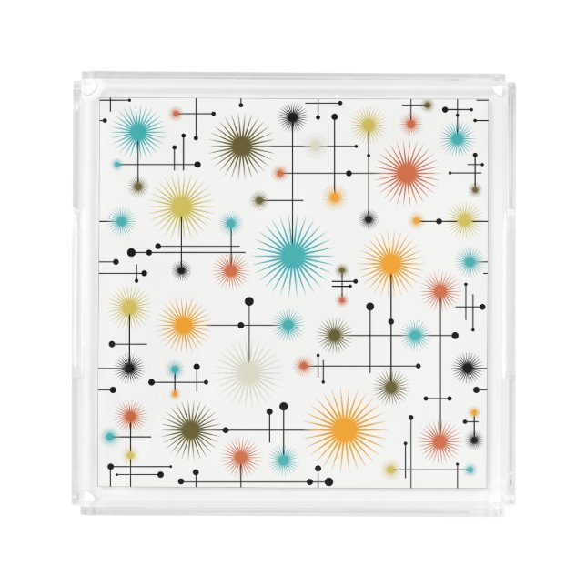 Retro Starbursts A Go-Go! Acrylic Tray (Front)