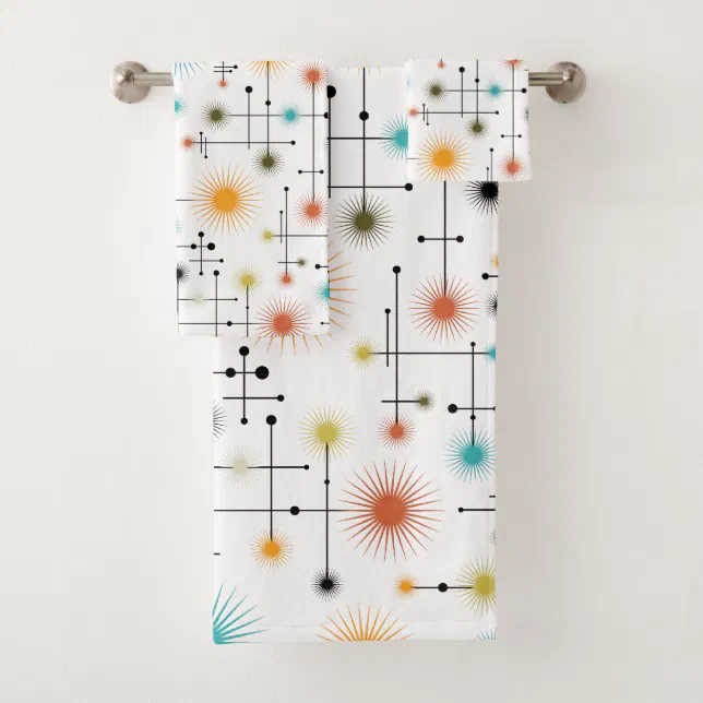 Retro Starbursts A Go-Go! Bath Towel Set (Insitu)