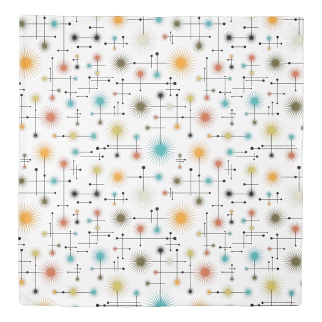 Retro Starbursts A Go-Go! Duvet Cover (Front)
