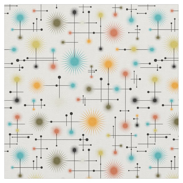 Retro Starbursts A Go-Go! Fabric (Close Up)
