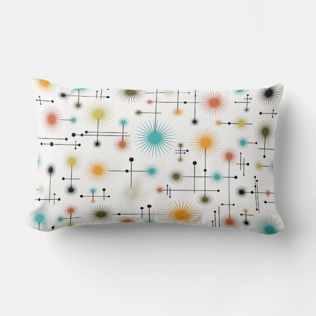 Retro Starbursts A Go-Go! Lumbar Pillow (Front)