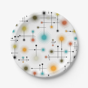 Retro Starbursts A Go-Go! Paper Plates