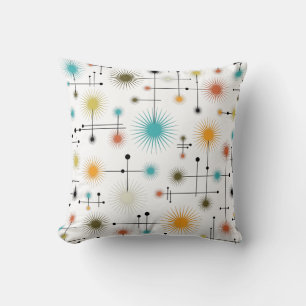 Retro Starbursts A Go-Go! Throw Pillow