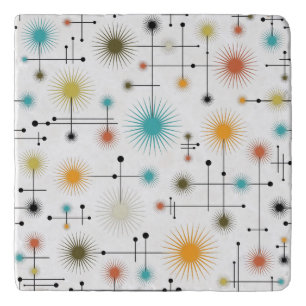 Retro Starbursts A Go-Go! Trivet