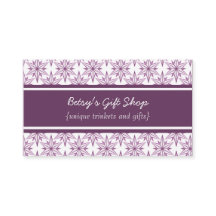 Retro Starbursts Business Card, Eggplant