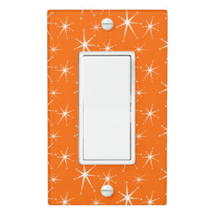 Retro Starbursts - Orange Light Switch Cover