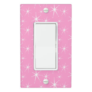 Retro Starbursts - Pink Light Switch Cover