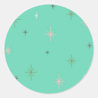 Retro Stars Background Classic Round Sticker