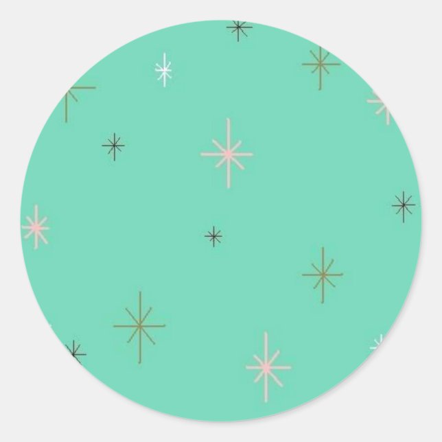 Retro Stars Background Classic Round Sticker (Front)