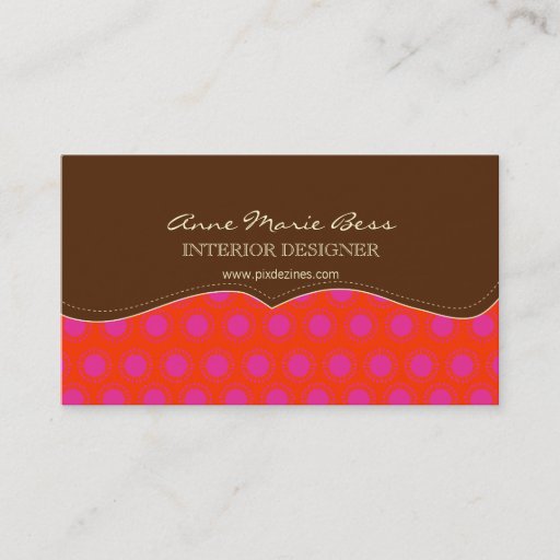Customizable Retro stars, hot pink/Chocolate  business cards