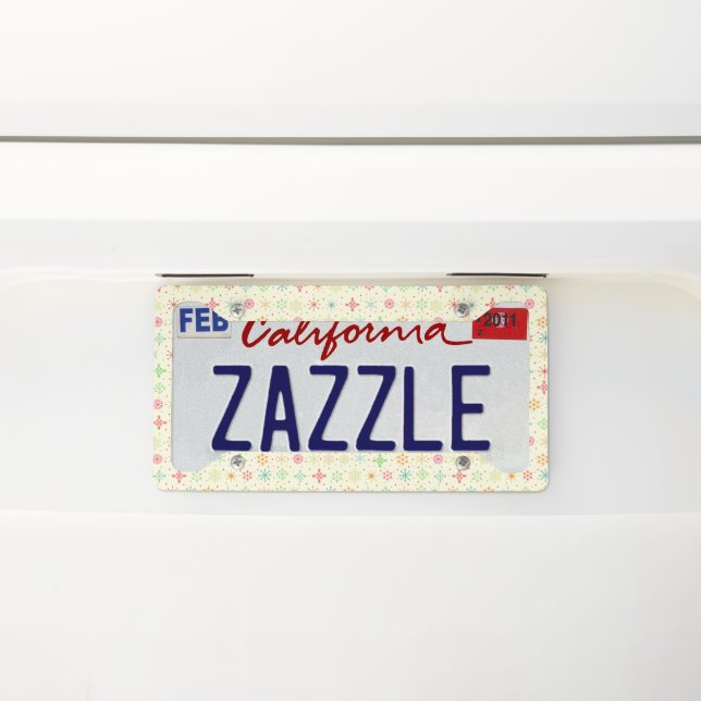 Retro Stars License Plate Frame (On Car)