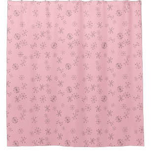Retro Stars on Pink Shower Curtain