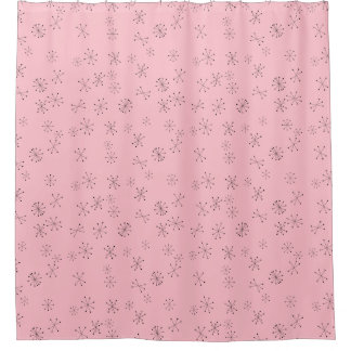 Retro Stars on Pink Shower Curtain