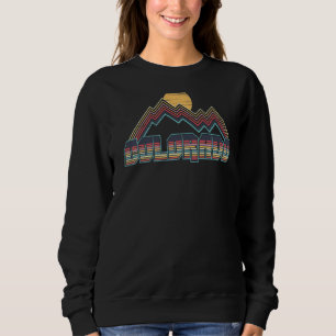 Retro State Flag Colorado Rocky Mountains Skiing A Sweatshirt