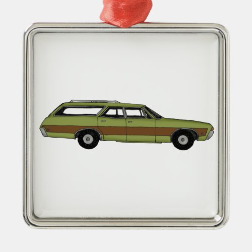 retro station wagon metal ornament