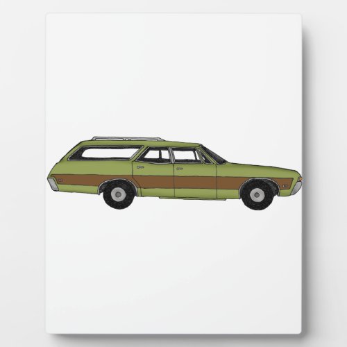 retro station wagon plaque