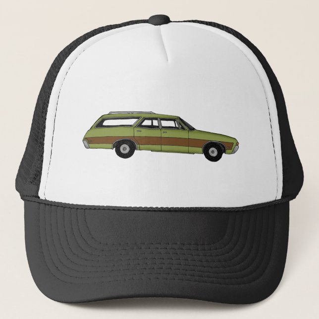 retro station wagon trucker hat (Front)
