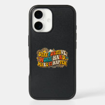 Retro Stay Positive iPhone Case