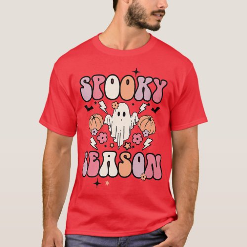 Retro Stay Spooky Cute Ghost Halloween Funny Spook T_Shirt