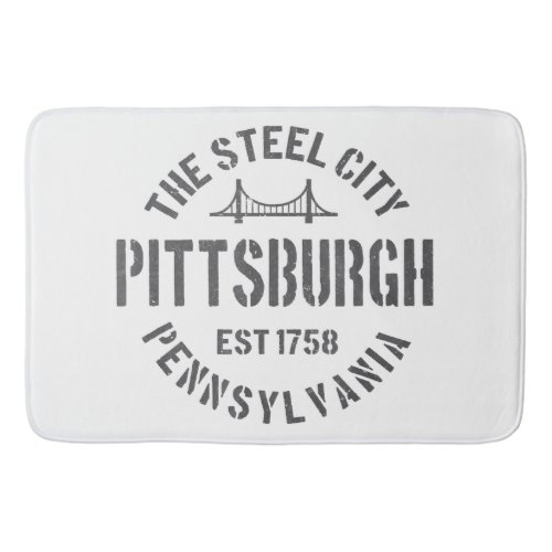 Retro Steel City Pittsburgh Pennsylvania Yinz vint Bath Mat