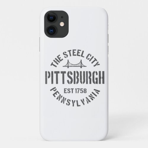 Retro Steel City Pittsburgh Pennsylvania Yinz vint iPhone 11 Case