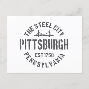 Retro Steel City Pittsburgh Pennsylvania Yinz vint Holiday Postcard