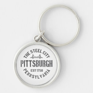 Retro Steel City Pittsburgh Pennsylvania Yinz vint Keychain
