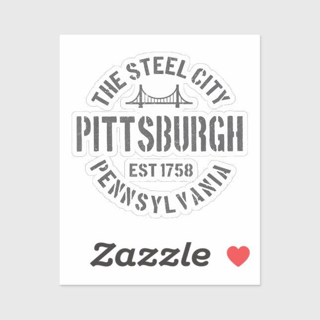 Retro Steel City Pittsburgh Pennsylvania Yinz vint Sticker (Sheet)