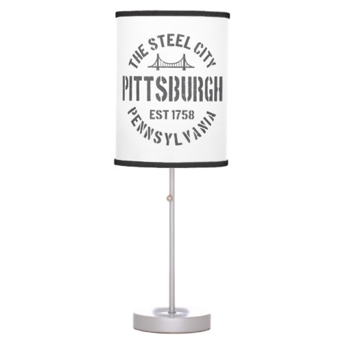 Retro Steel City Pittsburgh Pennsylvania Yinz vint Table Lamp