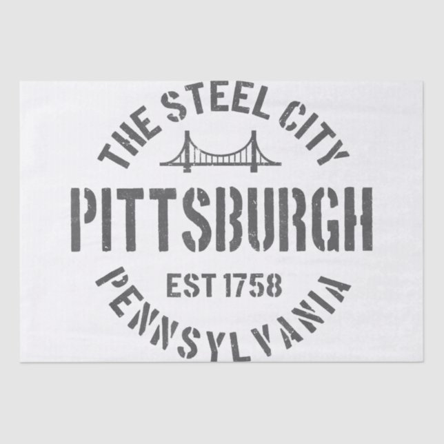 Retro Steel City Pittsburgh Pennsylvania Yinz vint Tissue Paper (Front)