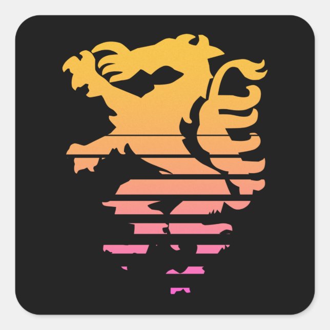 Retro Steiermark Wappen Panther Austria Square Sticker (Front)
