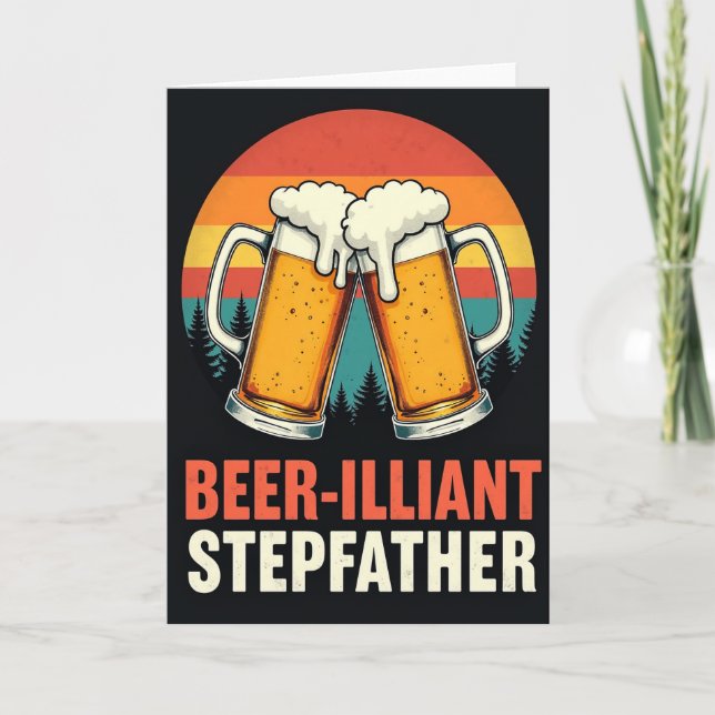 Retro Stepfather Cheers Card (Front)