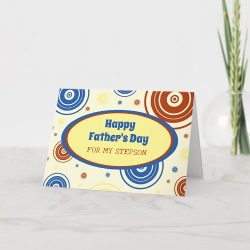 Retro Stepson Happy Fathers Day Card