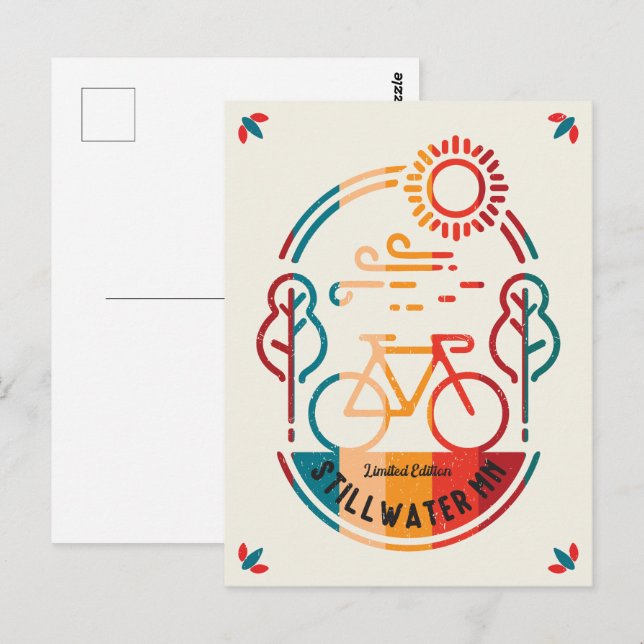 Retro Stillwater Minnesota Bike Trail Postcard (Front/Back)