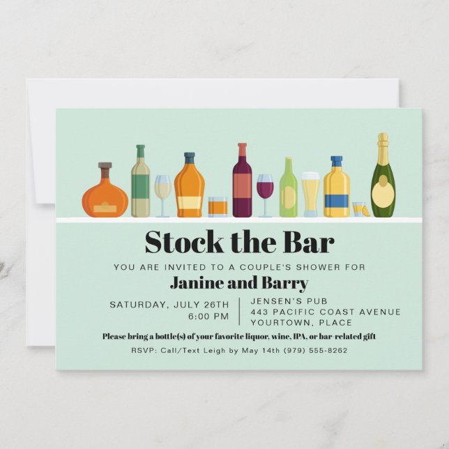 Retro Stock the Bar Party Invitation (Front)