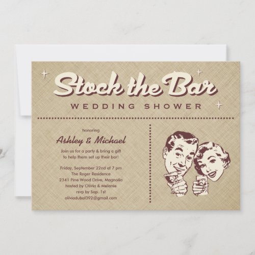 Retro Stock The Bar Party Invitations