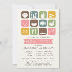 Retro Stock the Kitchen Bridal Shower Invitation