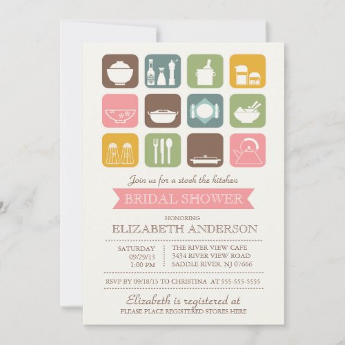 Retro Stock the Kitchen Bridal Shower Invitation