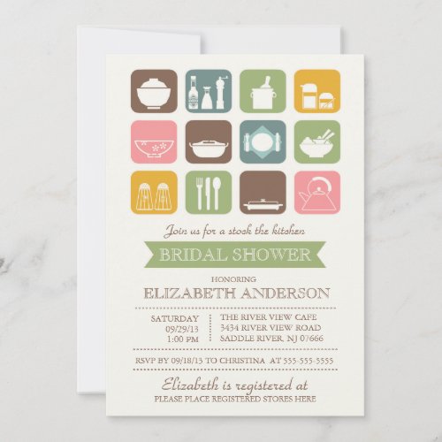 Retro Stock the Kitchen Bridal Shower Invitation