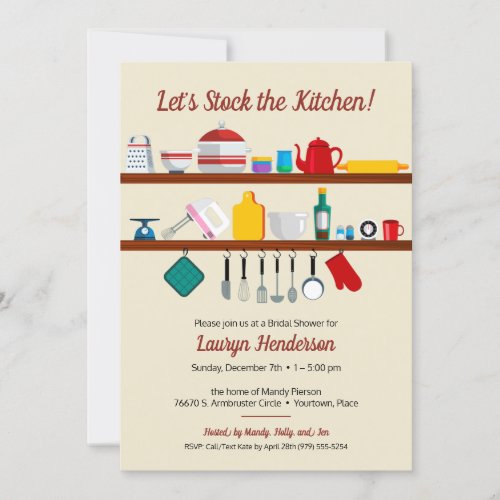 Retro Stock the Kitchen Bridal Shower Invitation