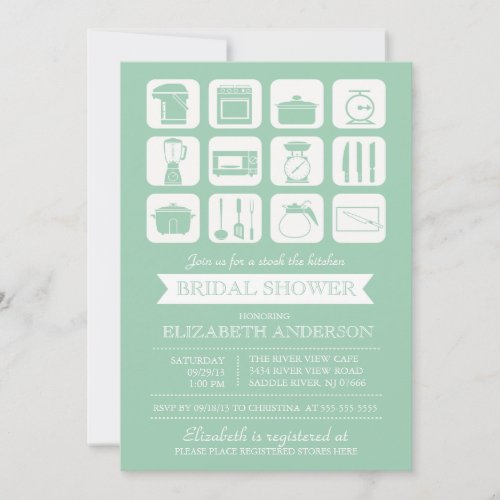 Retro Stock the Kitchen Bridal Shower Invitation