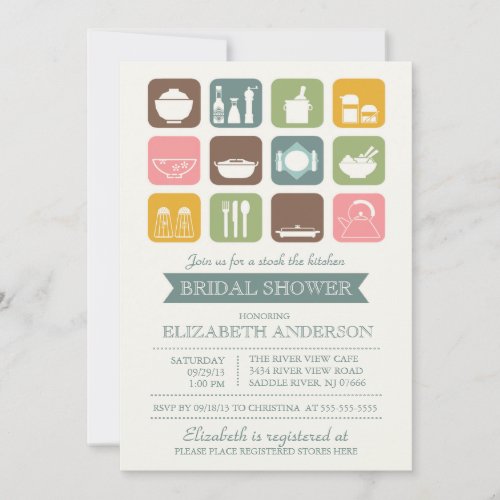 Retro Stock the Kitchen Bridal Shower Invitation