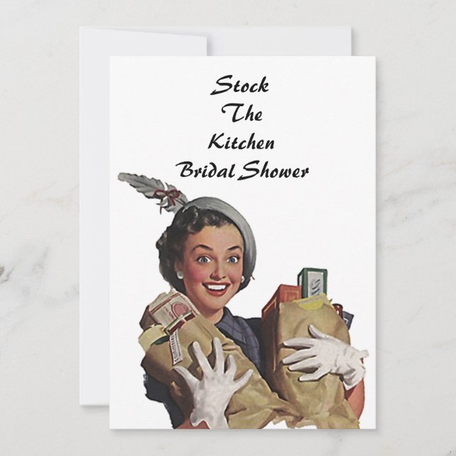 Retro Stock The Kitchen Bridal Shower Invitations (Front)