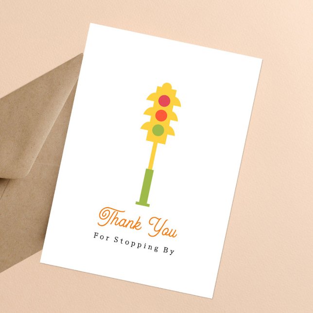 Retro Stop Light Baby Shower Thank You Card (Creator Uploaded)