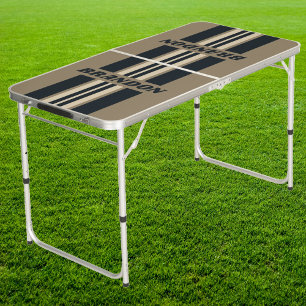 Retro Stormy Desert Rally Stripe Name Tailgate Beer Pong Table
