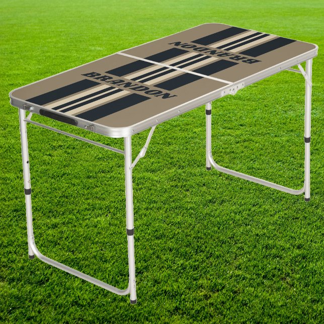 Retro Stormy Desert Rally Stripe Name Tailgate Beer Pong Table (Creator Uploaded)